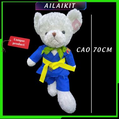 Gấu Bông Siêu To Vovinam mặc võ phục cao 70cm Lưu niệm Ailaikit