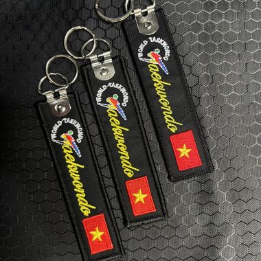 Móc khóa vải Taekwondo | Móc khóa Taekwondo vải thêu cao cấp ailaikit