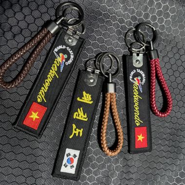 Móc khóa vải Taekwondo | Móc khóa Taekwondo vải thêu cao cấp ailaikit