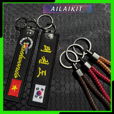 Móc khóa vải Taekwondo | Móc khóa Taekwondo vải thêu cao cấp ailaikit