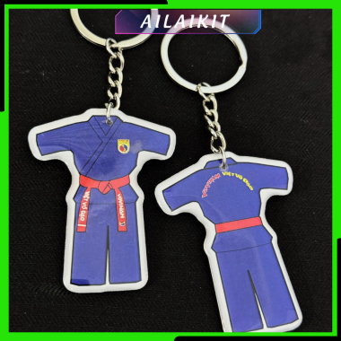 Móc khóa Vovinam hình Võ phục đai xanh, đai vàng  Siêu Đẹp Dễ Thương  Nhựa Cao Cấp 5cmx5,7cm mới 2023 Ailaikit