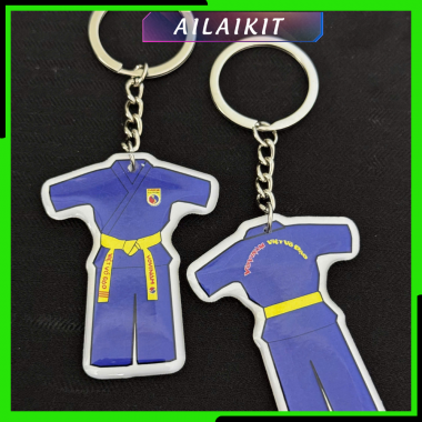 Móc khóa Vovinam hình Võ phục đai xanh, đai vàng  Siêu Đẹp Dễ Thương  Nhựa Cao Cấp 5cmx5,7cm mới 2023 Ailaikit